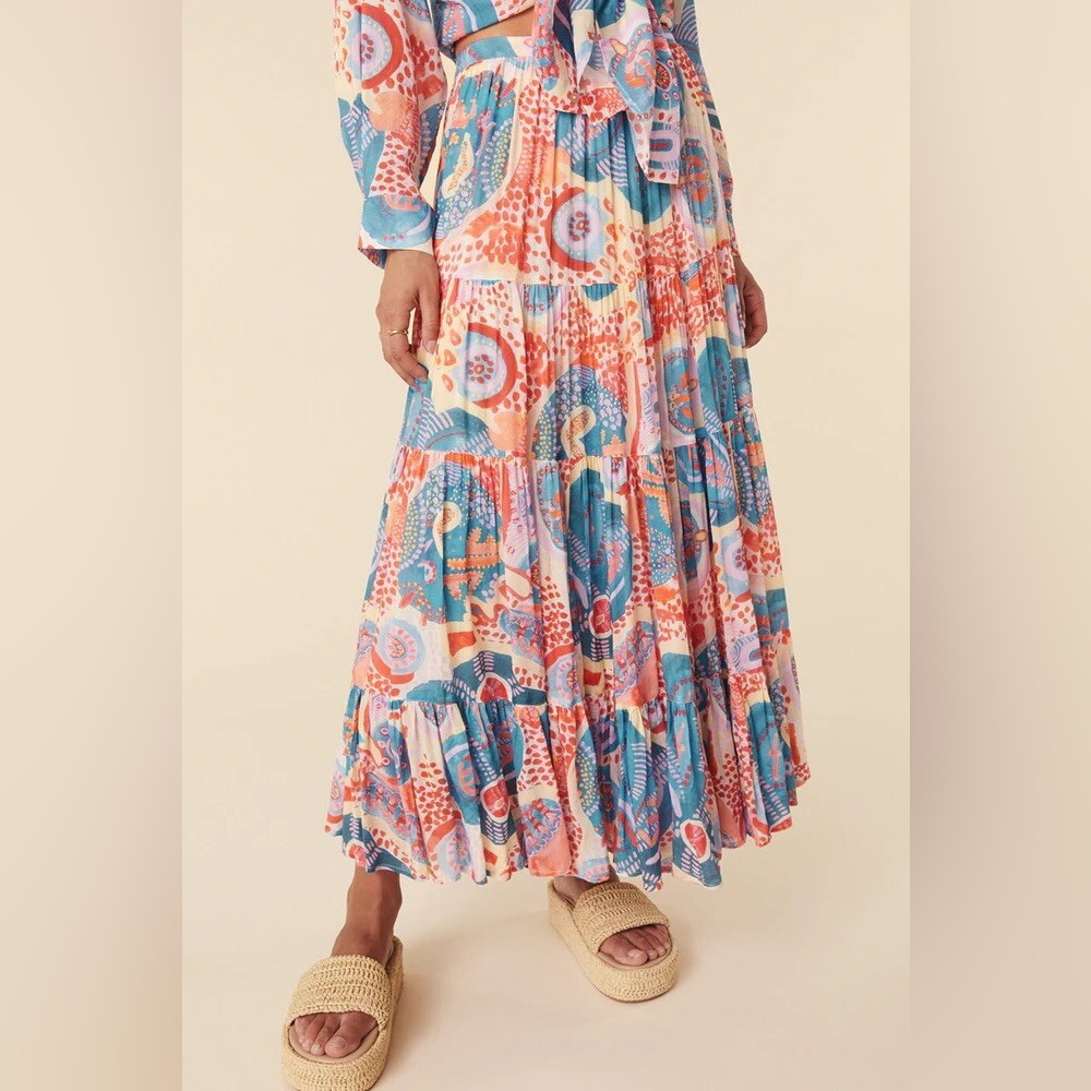 Spell Patria Pia Tiered Maxi Skirt M